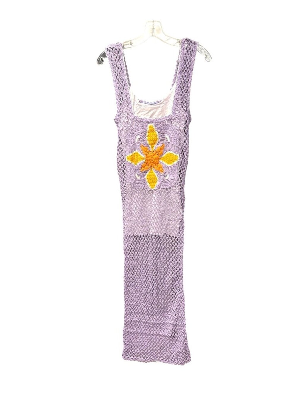Free People $179 Purple Crochet Maxi Dress New
